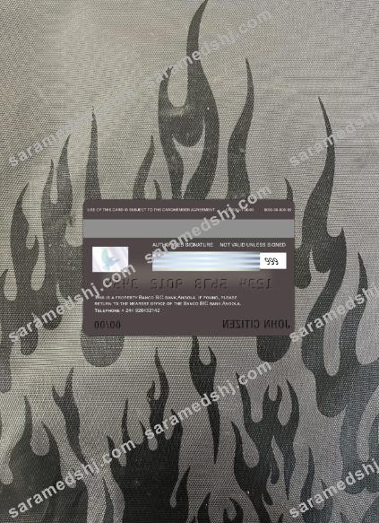 Angola Banco BIC bank visa card photolook back